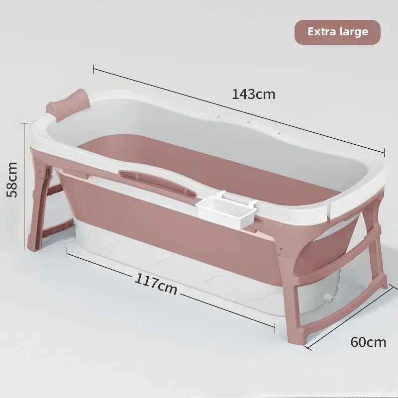 Foldable Double-Layer Bathtub for Adults, Portable Bath Bucket, Quality Plastic, Thickened, Large Size