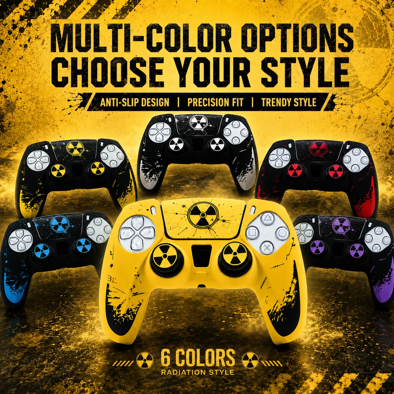 Silicone Cover with Thumb Grips Touchpad Sticker  For PS5 Controller Soft Skin Case Anti-Slip Covers Accessories for PS5 Gamepad