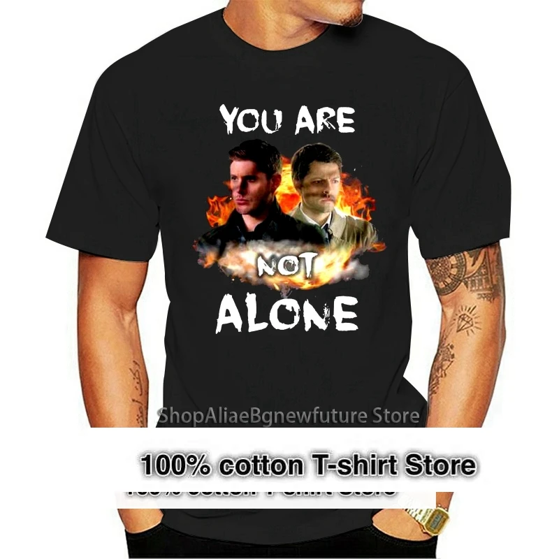 Men T Shirt You Are Not Alone Dean Winchester & Castiel  Women t-shirt