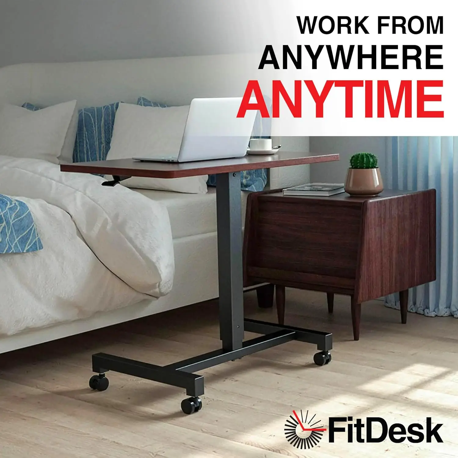 (UUX) مكتب كمبيوتر محمول محمول، ارتفاع قابل للتعديل لمحطة العمل الدائمة، طاولة قائمة مدمجة مع سطح كبير، UQ صغير #3