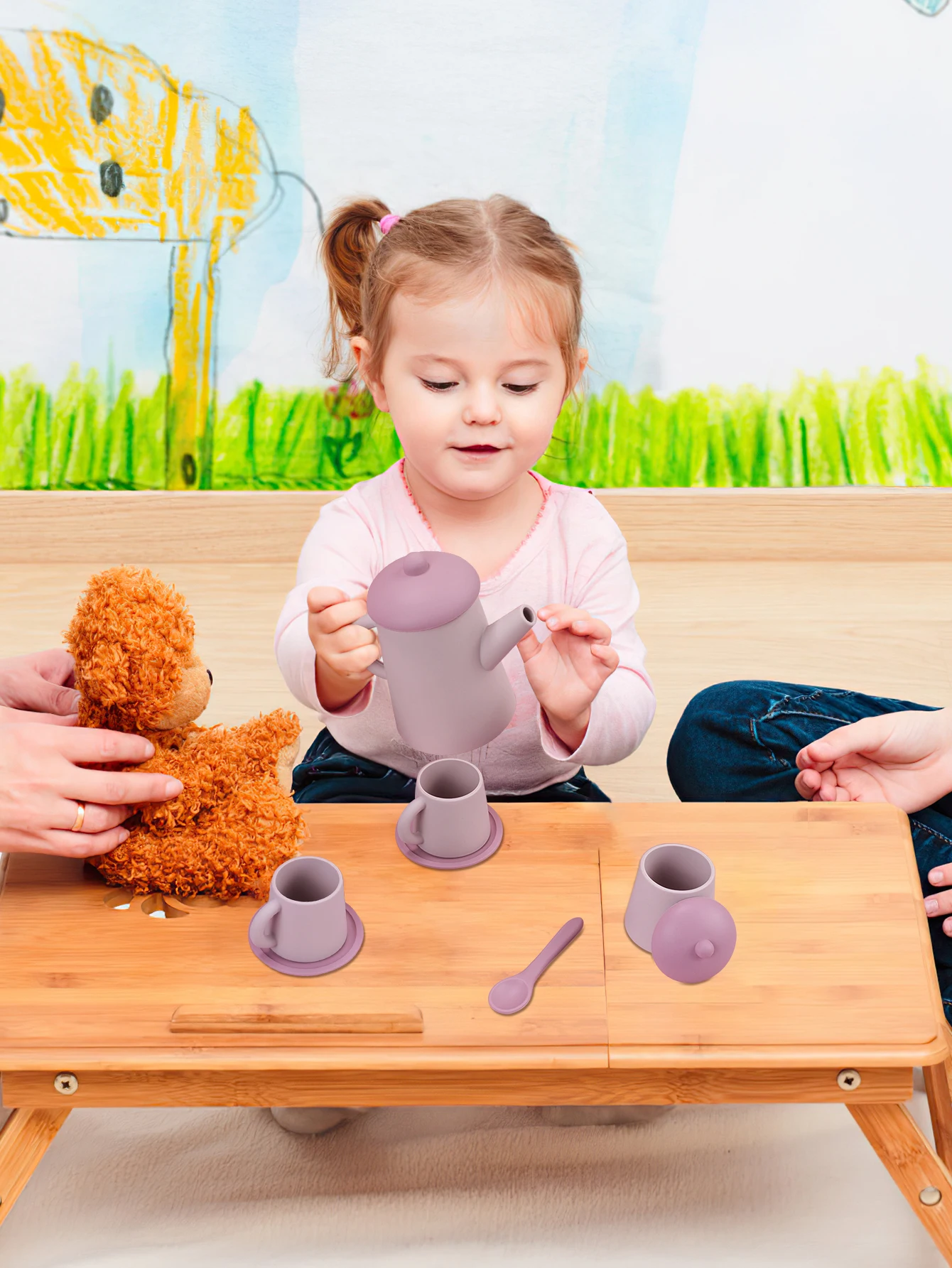 TYRY HU Teacup Children Toy Simulation Kitchen Utensil BPA Free Silicone Kid Education Pretend Play Toy Gift