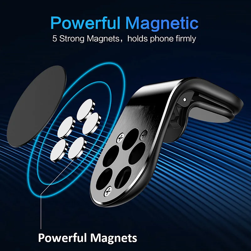 Magnetic L-Type Universal Phone Holder in Car Phone Stand Clip for Mount Car Magnetic Phone Holder Suit to All Model Cellphone