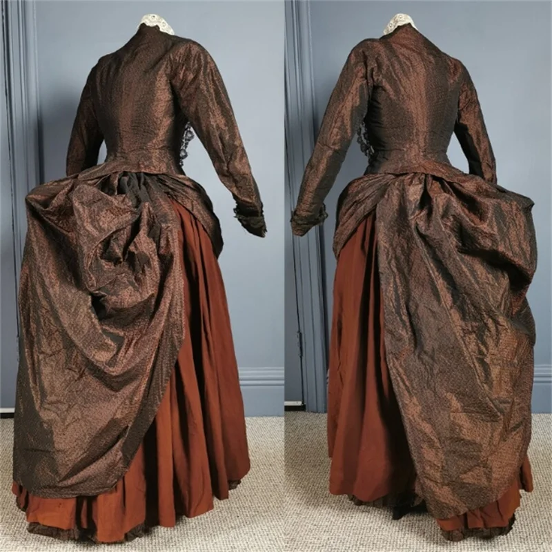 فستان دوقة يومي بتصميم فيكتوري تاريخي من السبعينيات في السبعينيات، فستان حفلة تنكرية كلاسيكي للمسرح