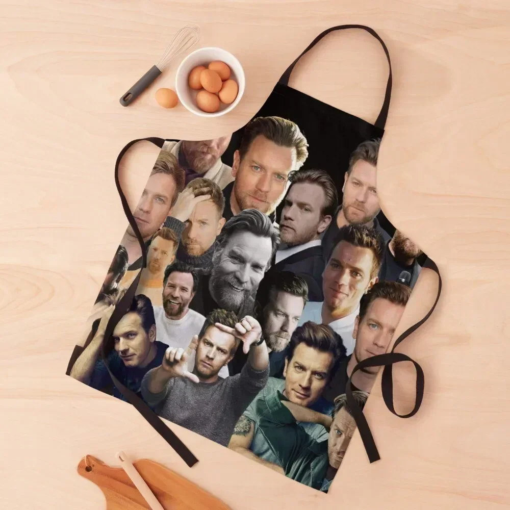 

Ewan McGregor photo collage Apron professional hairdressing kitchen and home cookings for women kindergarten teacher Apron