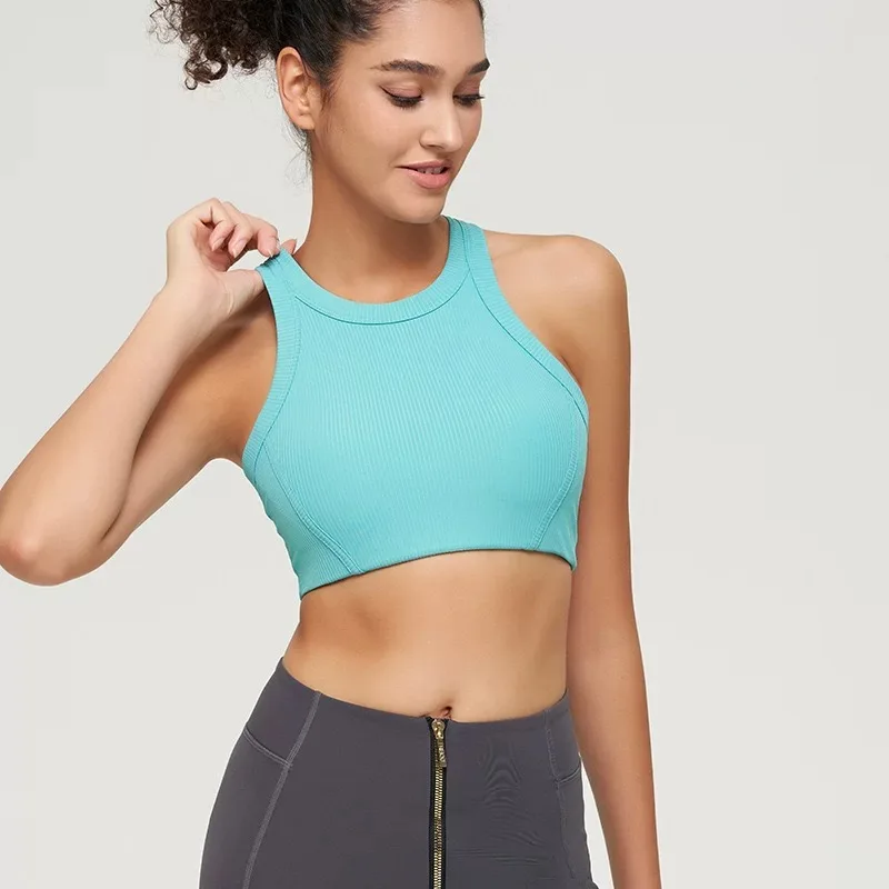 

Yoga Clothing Integrated Fitness Bra Outside Wearing Running Vest Sports Underwear for Women Shock-proof High Intensity Suit Top