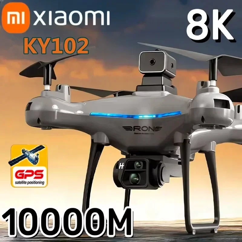 Xiaomi KY102 Дрон 8k Профессиональная двойная камера 10000 м Бесщеточный квадрокоптер Предотвращение препятствий Оптический поток Воздушный дрон Радиоуправляемый новый