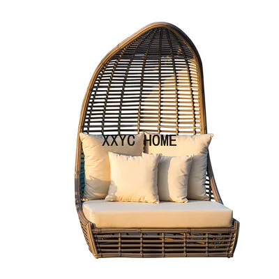 celebrity outdoor leisure rattan woven bird cage sofa chair swimming pool garden villa resort outdoor bird nest lying bed group