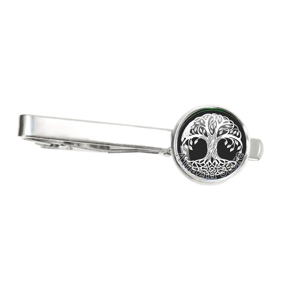 16MM Tie Clip Tree of Life Art Photo Glass Tree of Handemade Glass Family Jewelry Charm For BackBag Souvenir Gift