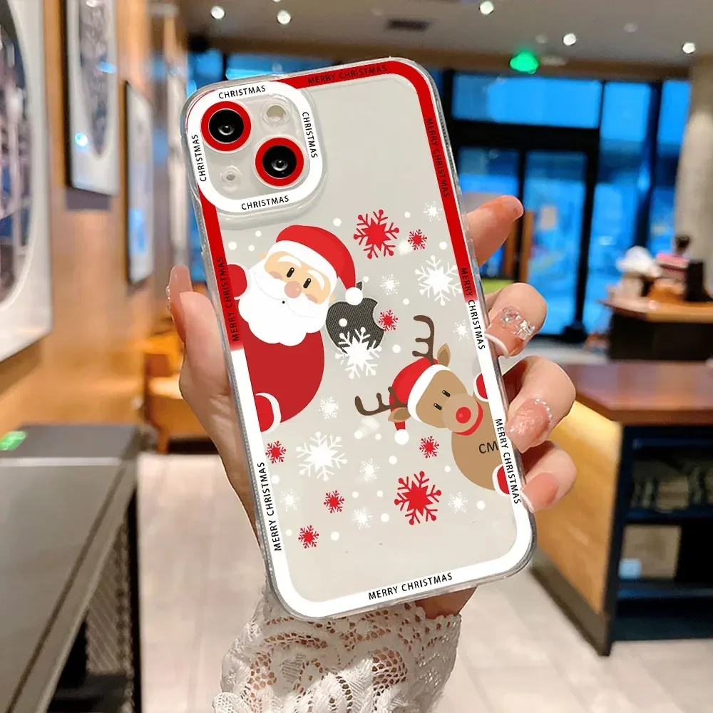 Cute Merry Christmas Phone Case for Samsung Galaxy A55 A54 A53 A51 A70 A32 A31 A13 5G Silicone Covers Fundas Skin New Year Gifts