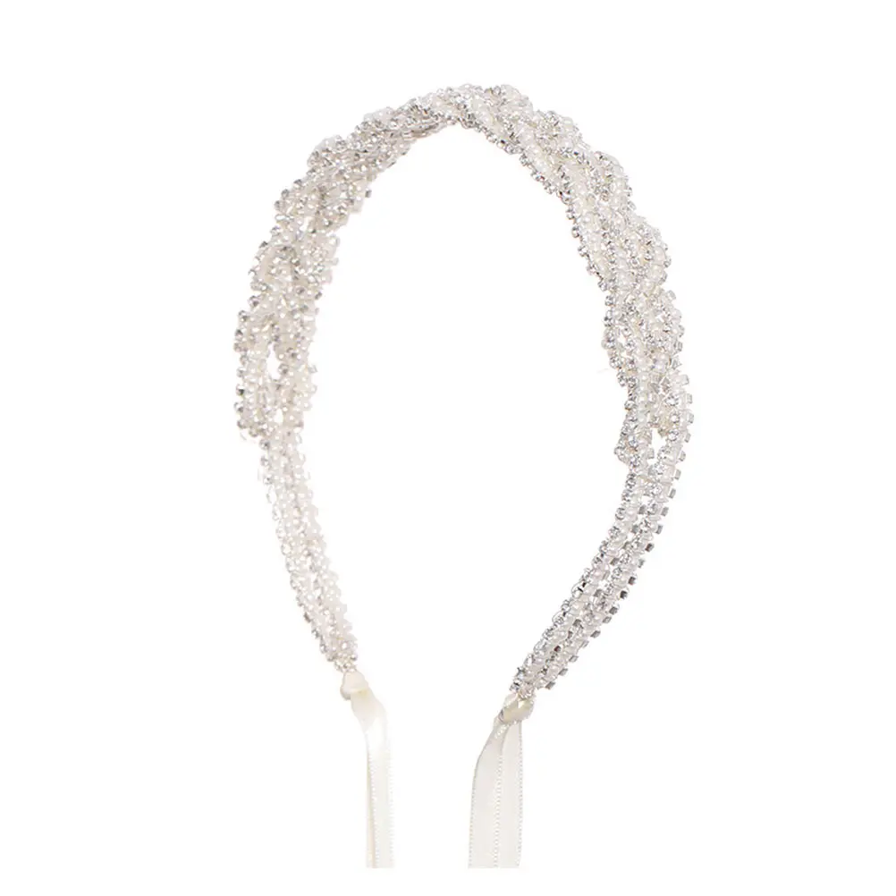 

Rice Bead Headdress Wedding Headwear Pearl Bridal Hairband Headpiece Crown Size Suitable Women Party Accessories