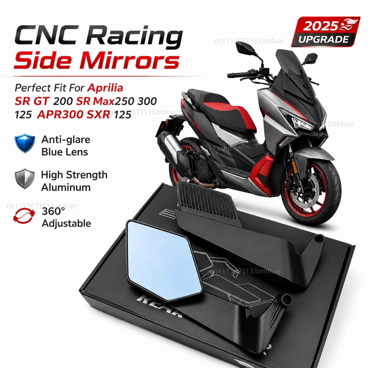 Espejos Retrovisores Laterales Giratorios NUEVOS para Motocicleta Aprilia SR GT 200 SR Max250 300 125 APR300 SXR 125