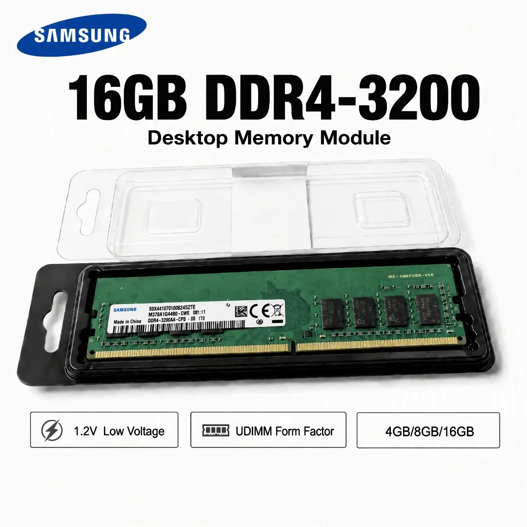 SAMSUNG DDR4 Desktop RAM 4GB/8GB/16GB 2133 2400 2666 3200MHz 288Pin DIMM PC4 Memory Module for Desktop Computer Upgrade memória