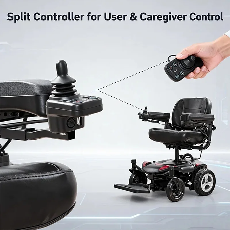 Lorvmed  Folding Electric Wheelchair with 500W Motor for Disled Individuals view 2