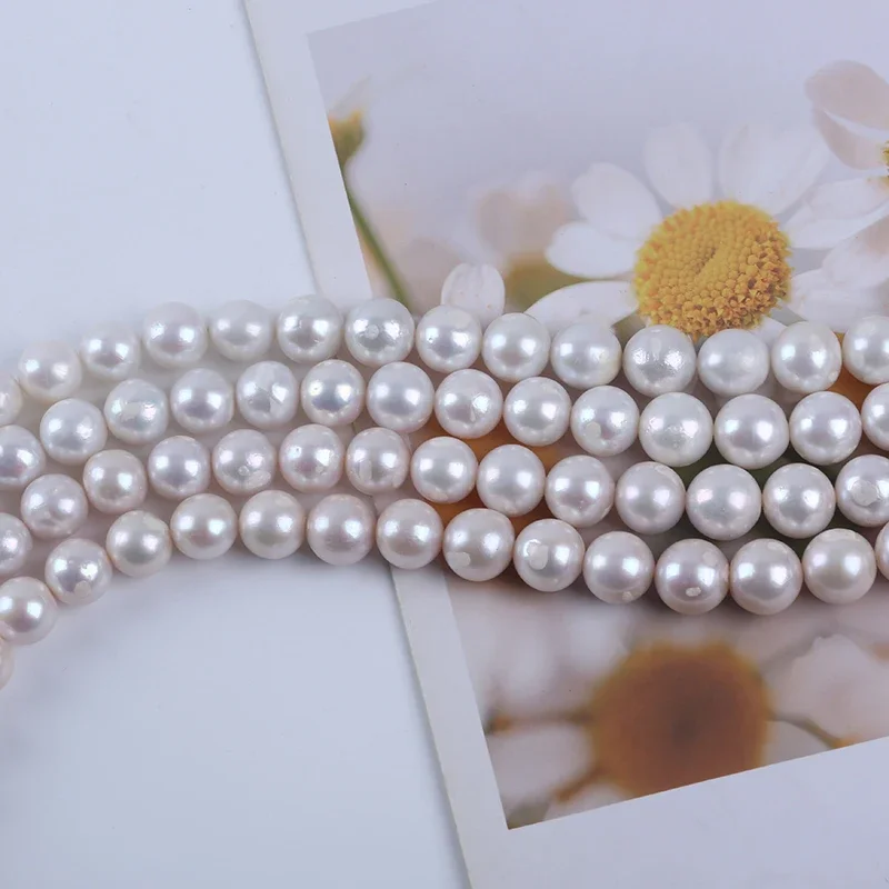 11-13mm White Edison Round Shape Cultured Freshwater Pearl  zhuji pearl Strands Promotion Price