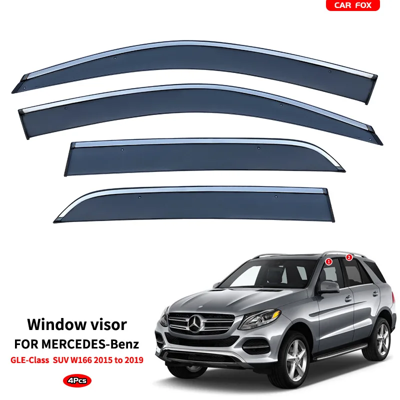 

warga For Benz GLE-Class Window visor Weather Shield Side Window Deflector Samochodowa osłona przeciwdeszczowa przedniej szyby Akcesoria samochodowe