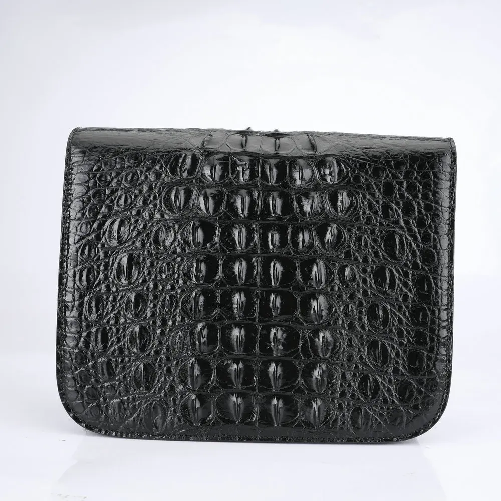 Large Siamese Crocodile Women's Fashion Trend Leather Shoulder Crossbody Small Square Bag Top-handles Genuine Leather Bag Female