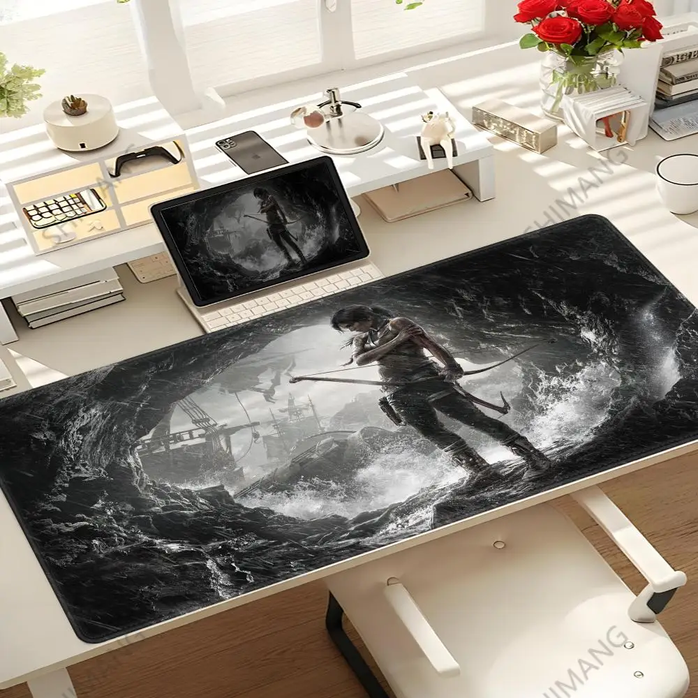 

Tomb Raider Lara Croft Pc Decoration Board Gaming Laptops Computer Desks Desktop Accessories Mousepad 900x400 Gamer Rug Hot Pad