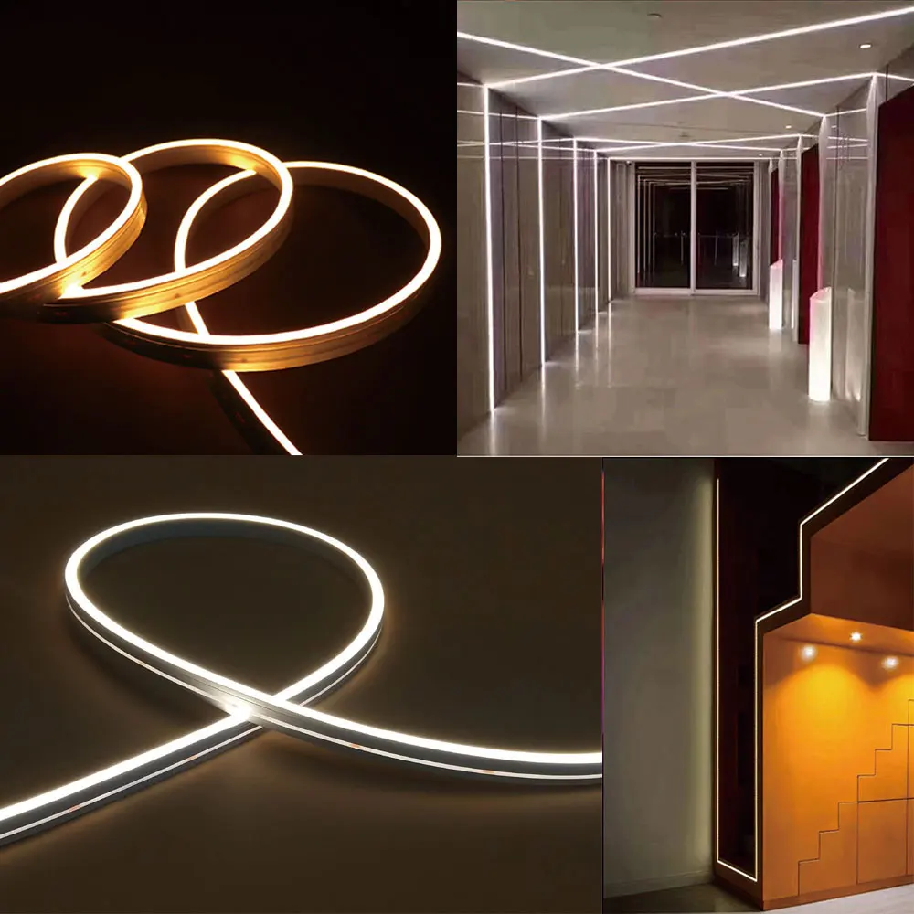 Waterproof Black LED Neon Silicone Cord Light Tube LED Light Strip Flexible Tube for Home Room Bedroom Lighting Decoration