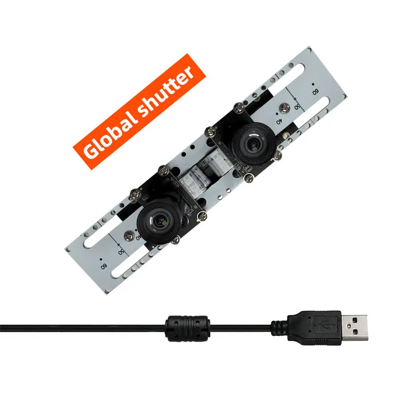 4MP Global Shutter USB Binocular Camera Color Dual Lens Synchronous Output 3200*1200 60fps for VR 3D Depth Camera