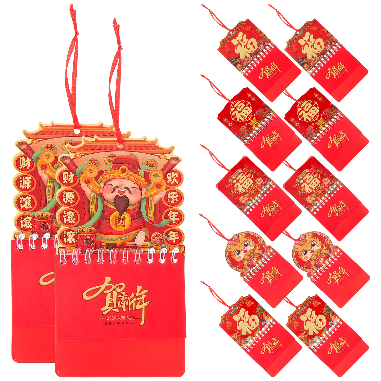 

12Pcs Chinese Style Wall Hanging Calendar 2024 Small Decorative Calendar Traditional Lunar Solar Terms New Year Gift