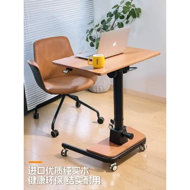 Pneumatic automatic foldable desk Mobile computer desk Standing office Study table Small apartment lifting table Podium