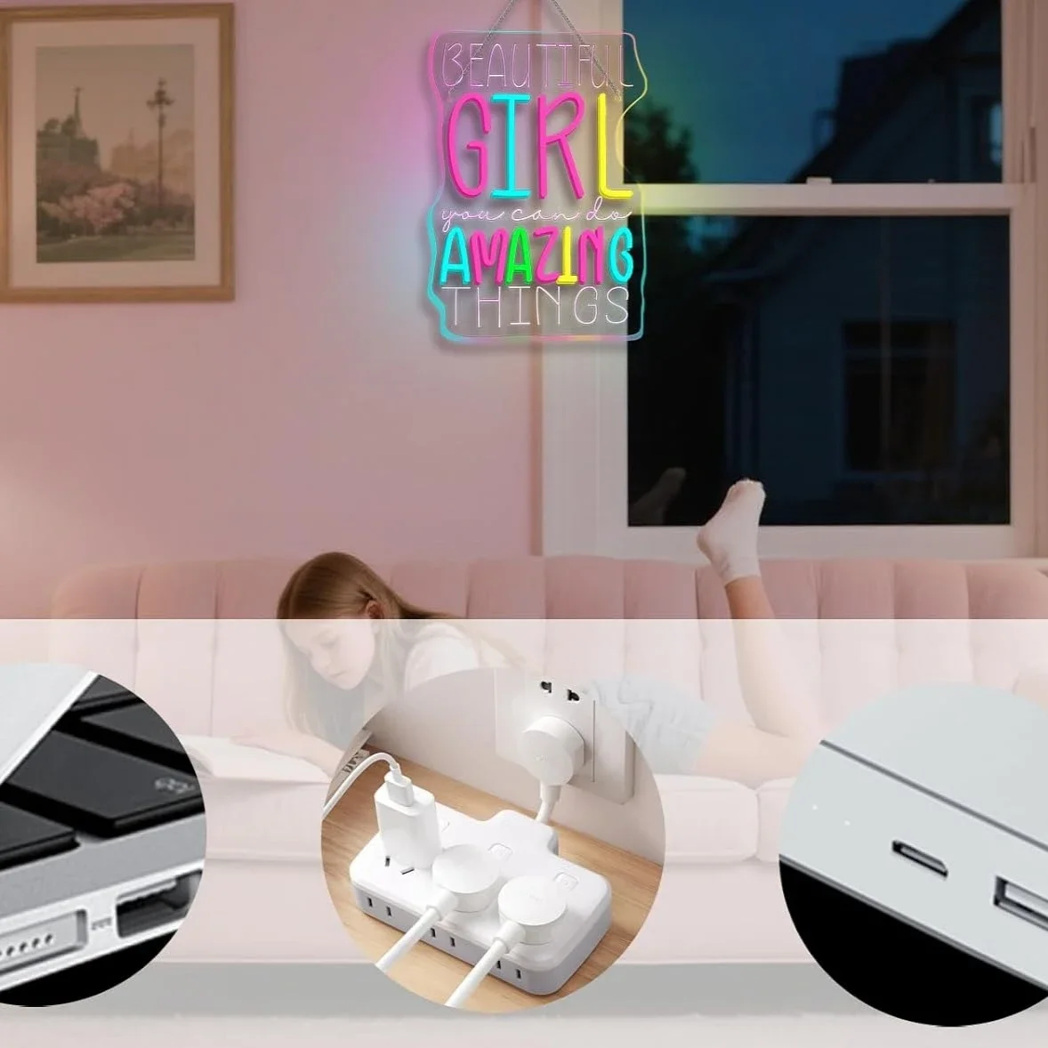 Beautiful Girl You Can Do Amazing Things Neon Sign LED Neon Light for Home Bedroom Party Bar Decor Birthday Gift for For Girl