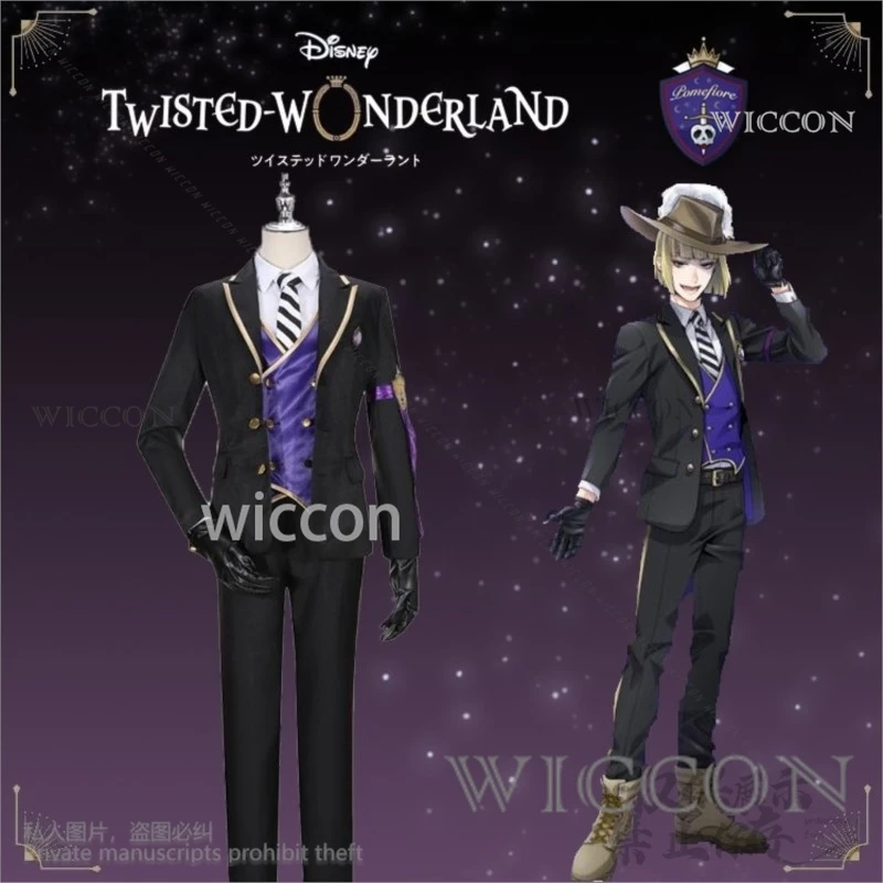 Anime Game Twisted-Wonderland Rook Hunt Cosplay Wig Costume Night Raven DK School Uniforms Halloween Christmas Suits Customized