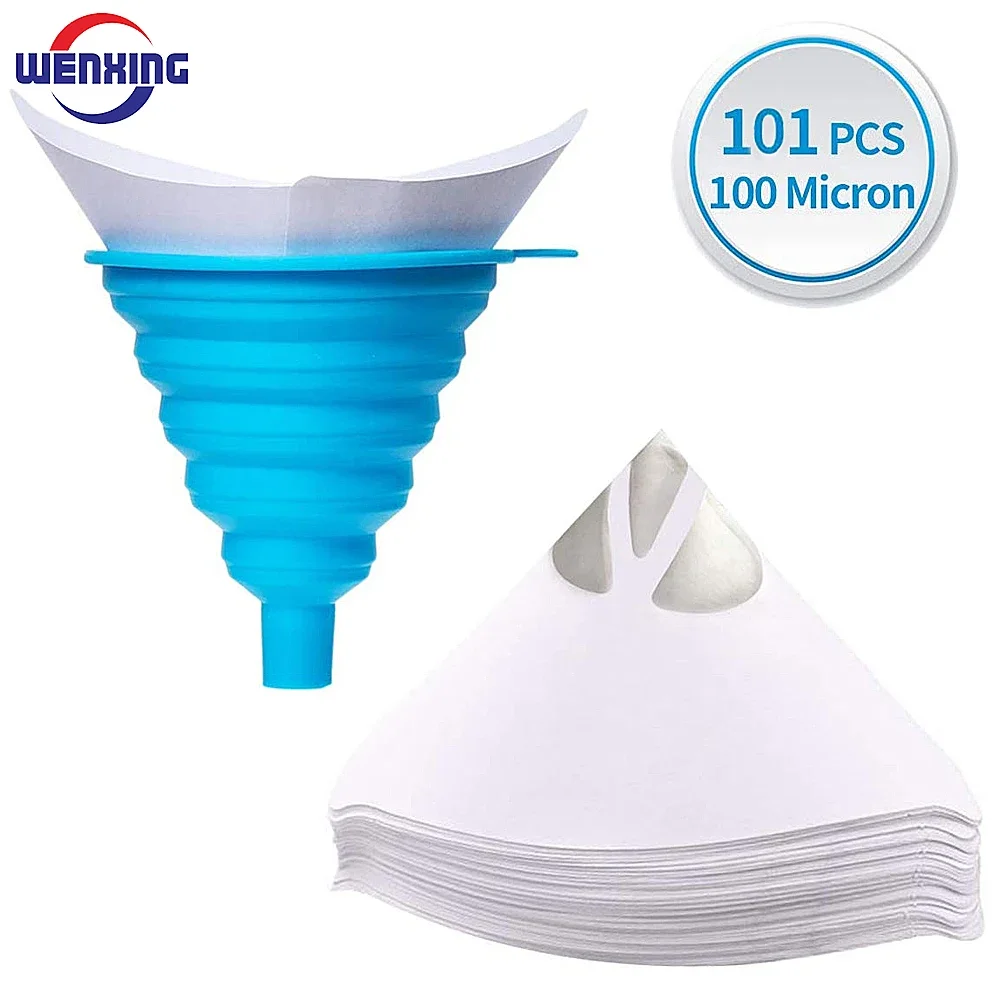 

101Pcs Paint Filter Funnel PaperPurifying Straining cup Disposable 100Mesh Paint Filte conical Nylon MicronPaper Funnels
