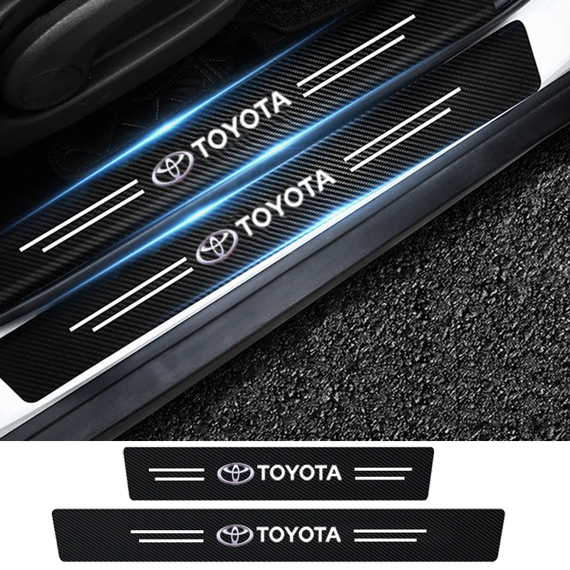 عتبة السيارة حامي شفاف شارة الزخرفية ملصق لتويوتا C-hr برادو Rav4 يارس هايلكس بريوس أفينسيس كورولا كامري