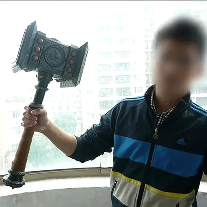 Escala 1:1 58cm wow ogrim doomhammer resina martelo armas modelo adulto cosplay traje fantasia vestido festa anime palco mostrar adereços