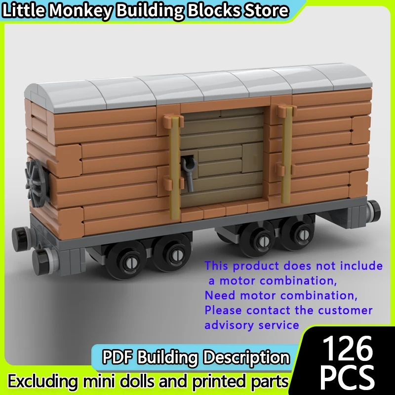

City Car Model MOC Building Bricks Narrow Gauge Wood Box Car Modular Technology Children Holiday Gifts Assemble Toys Suit