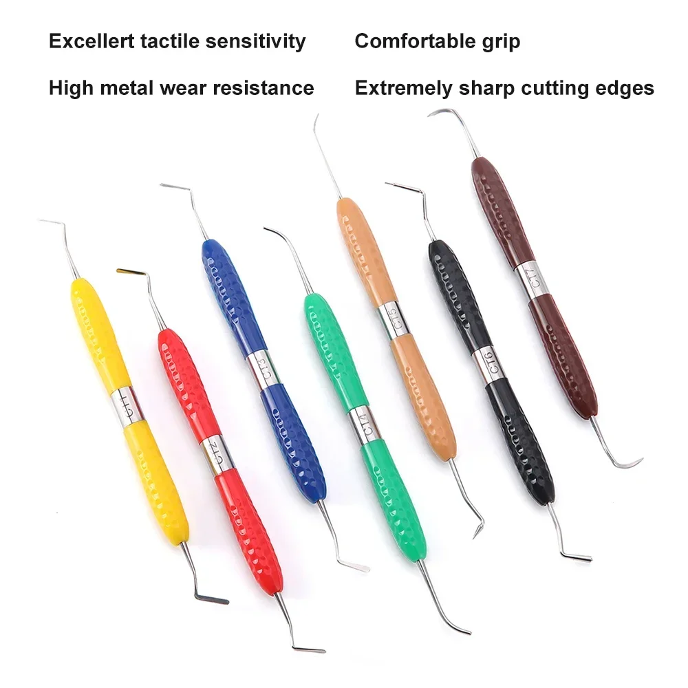 Dental Resin Filler Set Plastic Dresser With Silicone Handle Aesthetic Restoration Kit for Resin Knife Spatula Tool