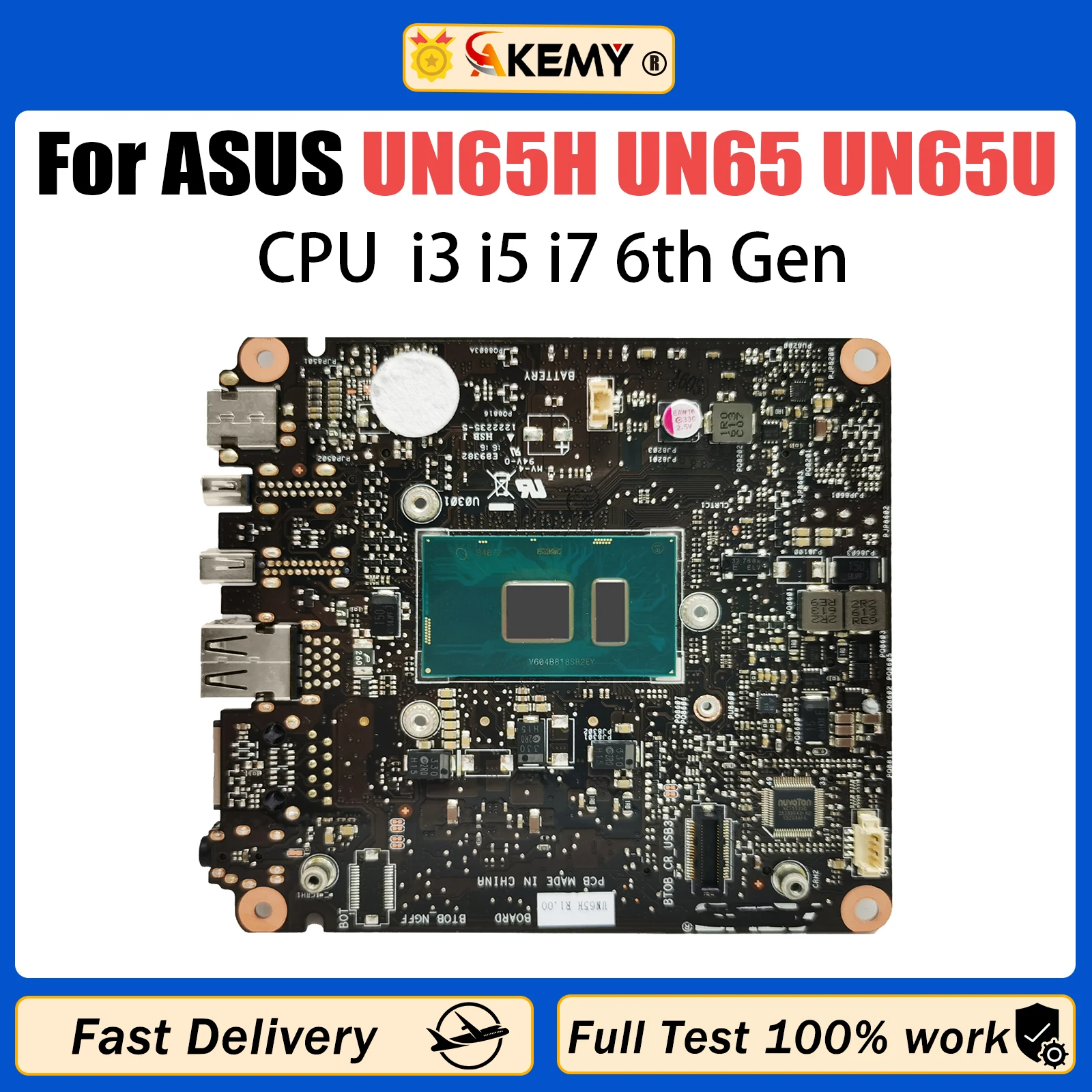 AKEMY UN65H Mainboard For ASUS VivoMini UN65 UN65U Computer Motherboard i3 i5 i7 6th Gen CPU UMA DDR3L