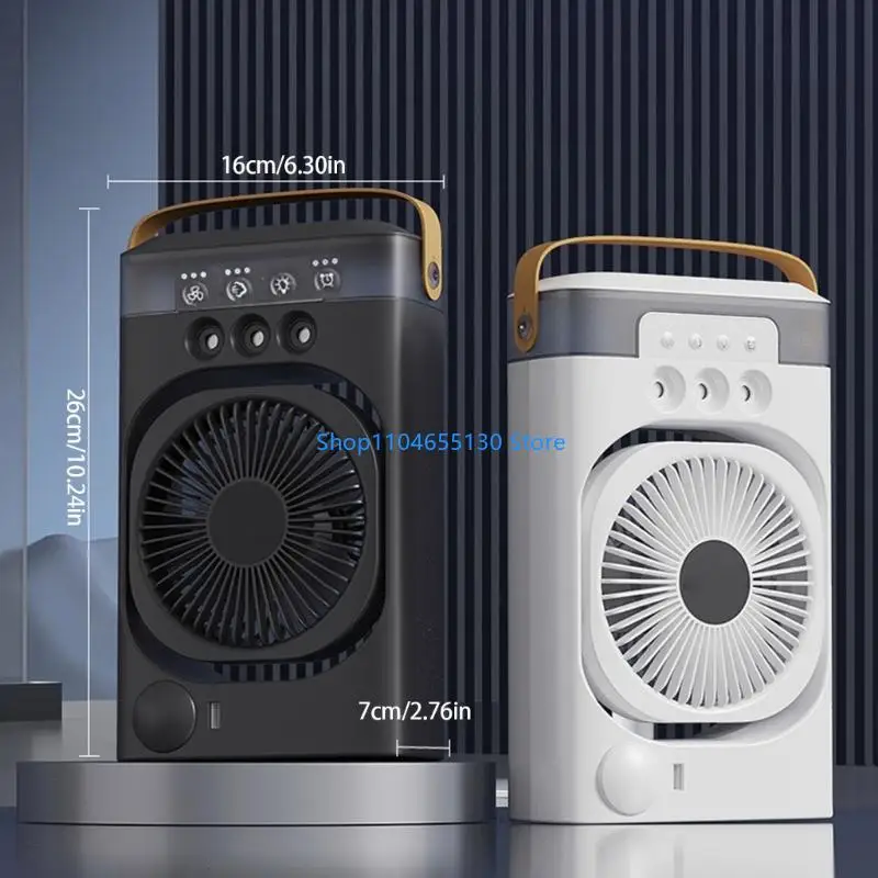 Небольшой USB -кондиционер Портативный вентилятор охлаждения настольных компьютеров с 3 скоростью и 7 светодиодным светом для в