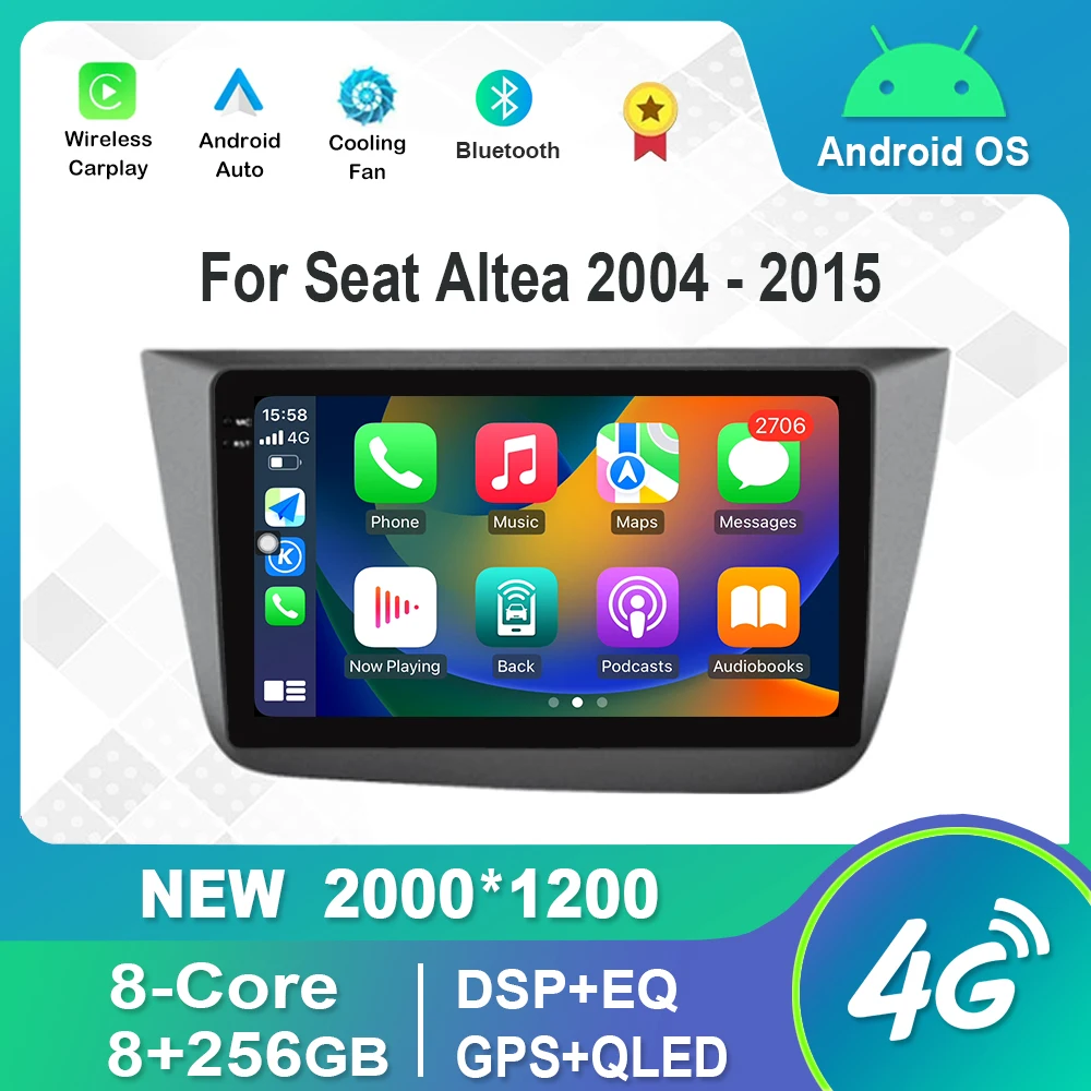

For Seat Altea 2004 - 2015 9 inch Android Car Video Multimedia Player GPS Navigation 4G WiFi DSP Stereo BT IPS QLED Screen ﻿