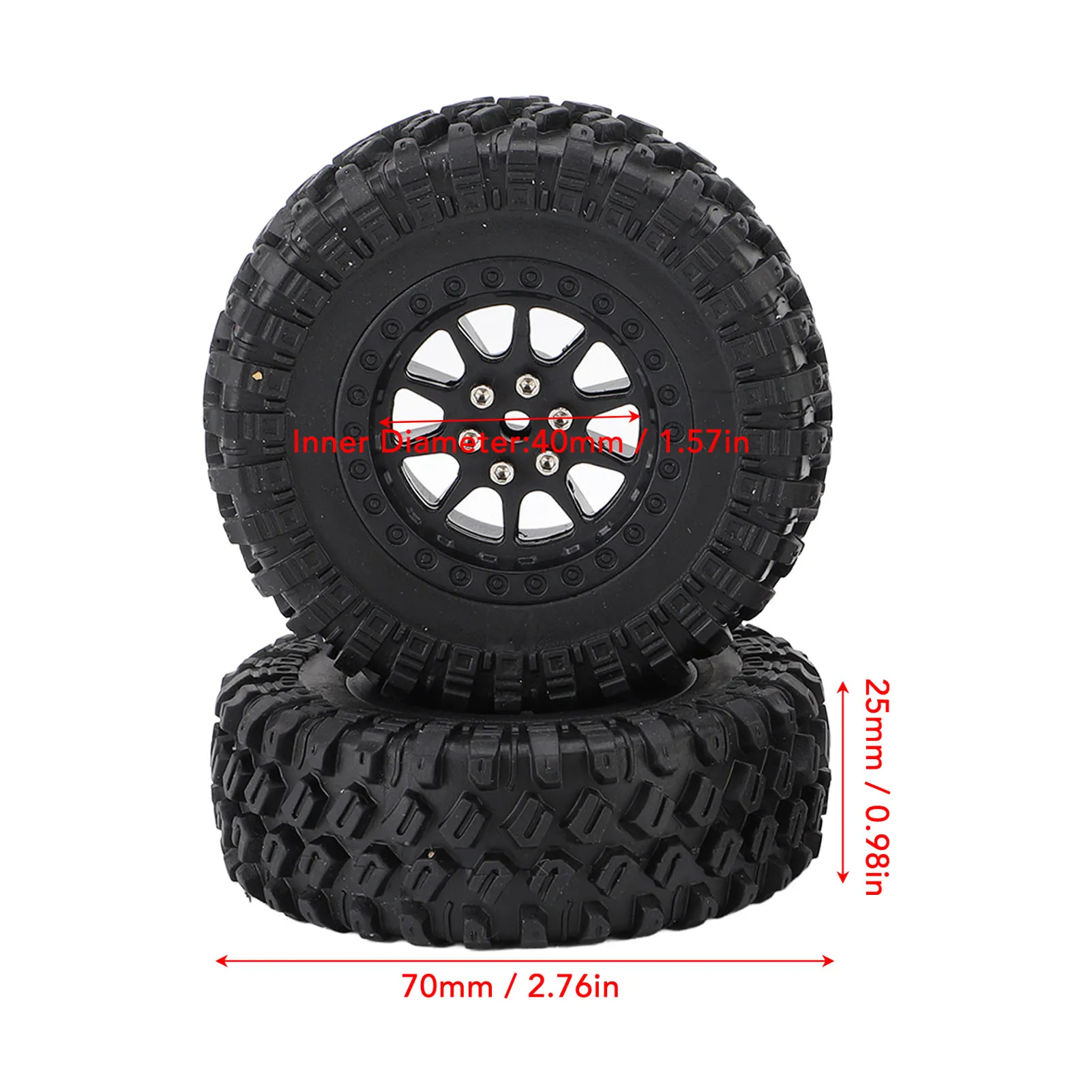 RC Car Tires Rubber Sturdy Remote Control Pickup Truck Wheel Tires Replacement for MN82 RC Car Wheel Tires RC Pickup Truck Tires