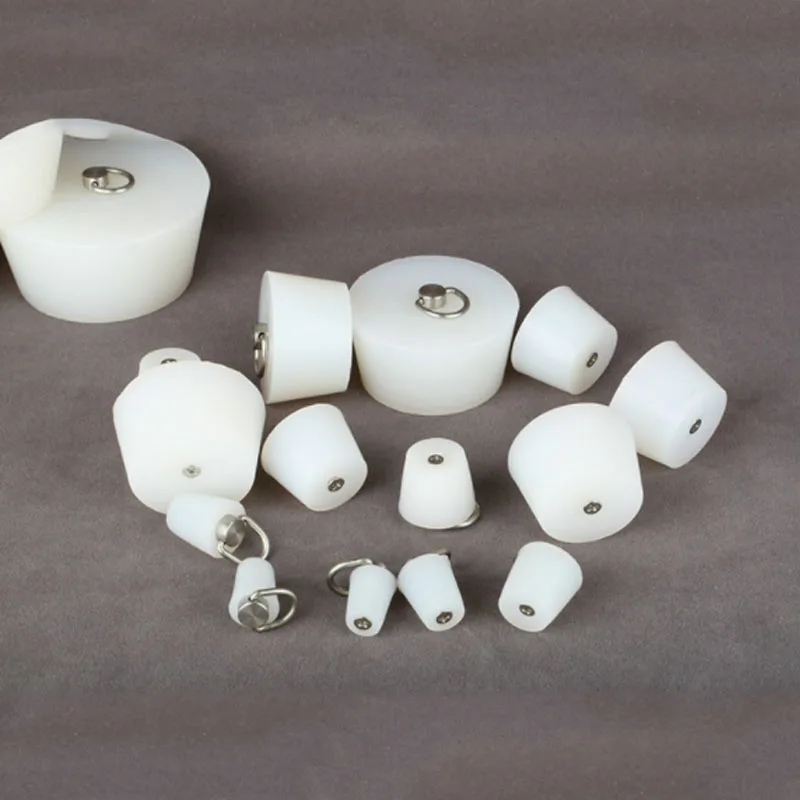 1 pz tappo in gomma conica trasparente tappi in silicone ad alta temperatura sigillatura vernice galvanica in gomma conica con manico in acciaio a forma di D