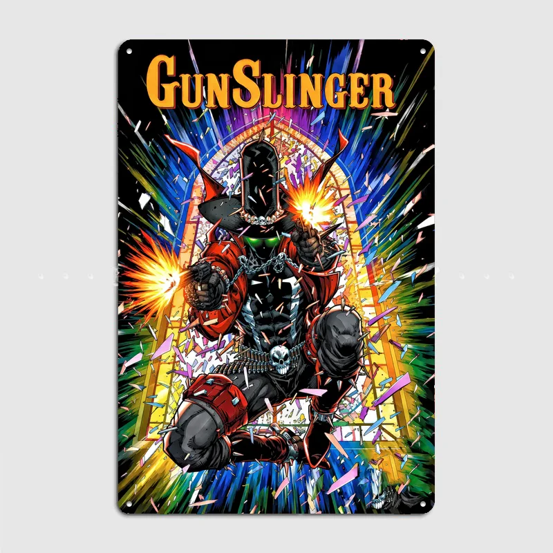 Gunslinger Spawn Comic Cover Poster Metal Tin Sign Indoor Outdoor Home Decor Bar Custom Posters Wall Room Decorations