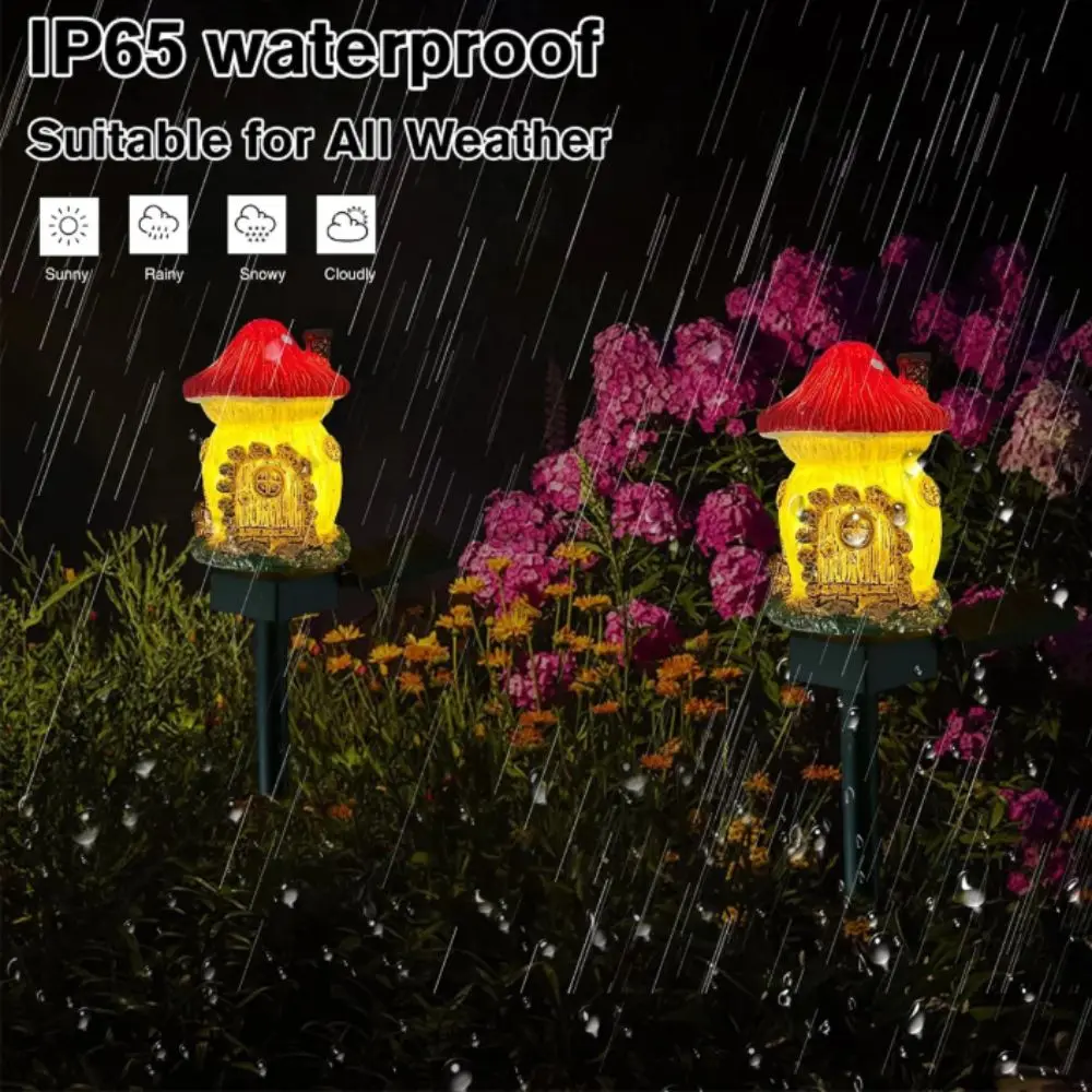 

Multi Craft LED Solar Lawn Light Resin Cottage Waterproof Design LED Garden Light Miniature Fairy House Fairy Mushroom House