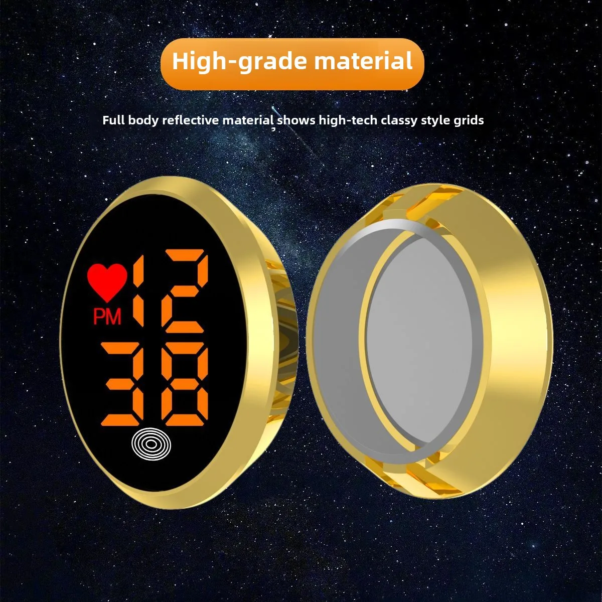 New LED Car Clock Touch Type Digital Watch Mini Motorcycle Luminous Digital Clocks Alloy Electronic Watch Car