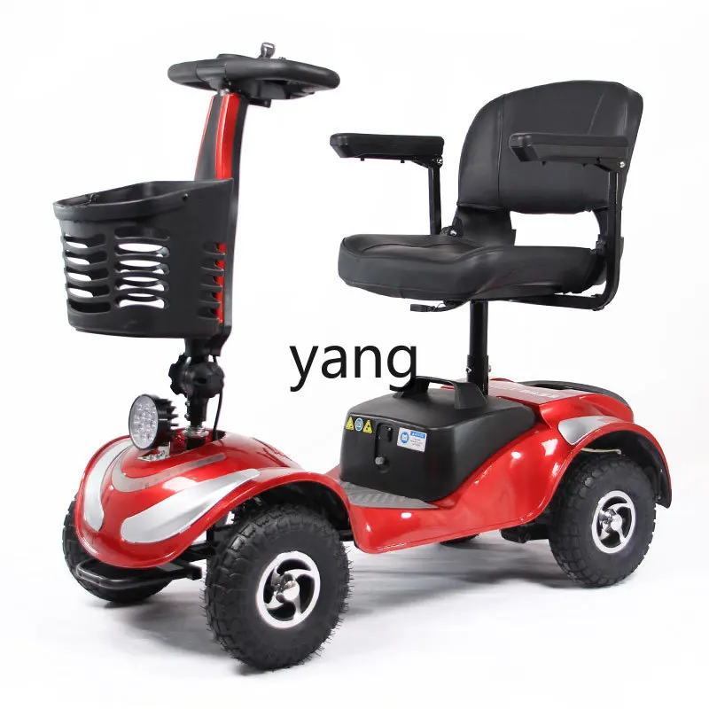 

YQJ elderly transportation four-wheel electric double pick-up and drop-off children folding battery car