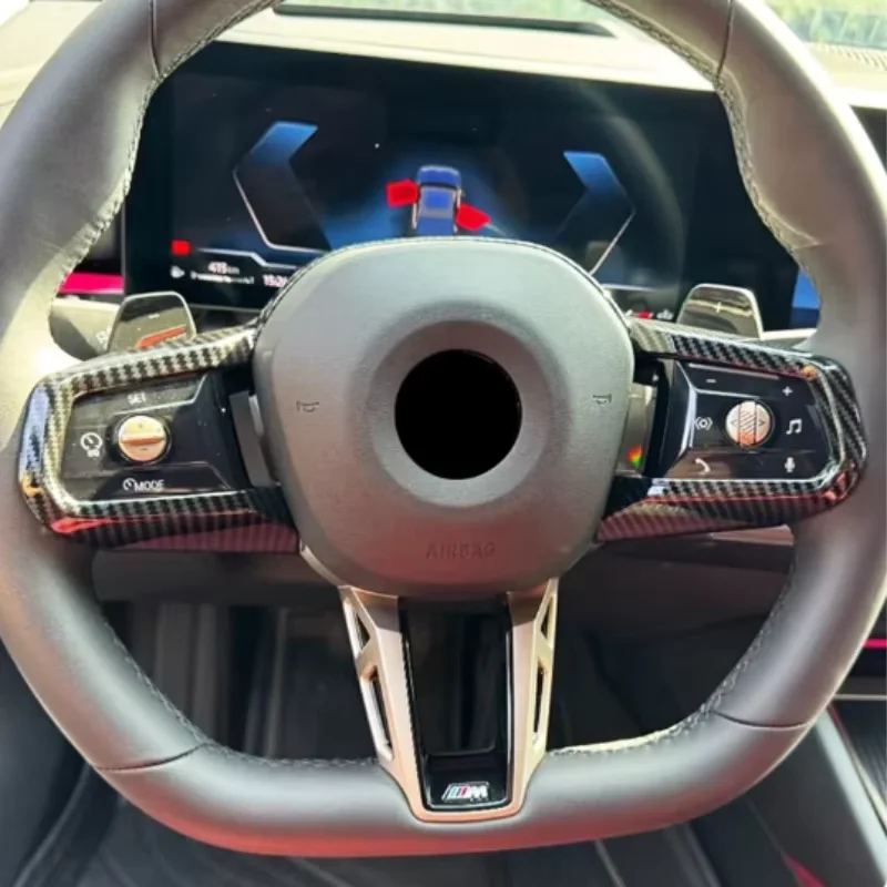 

Fit For BMW 5 Series G60 2024-2025 Car Steering Wheel Cover Trim Decoration Interior Accessories ABS Carbon Fiber