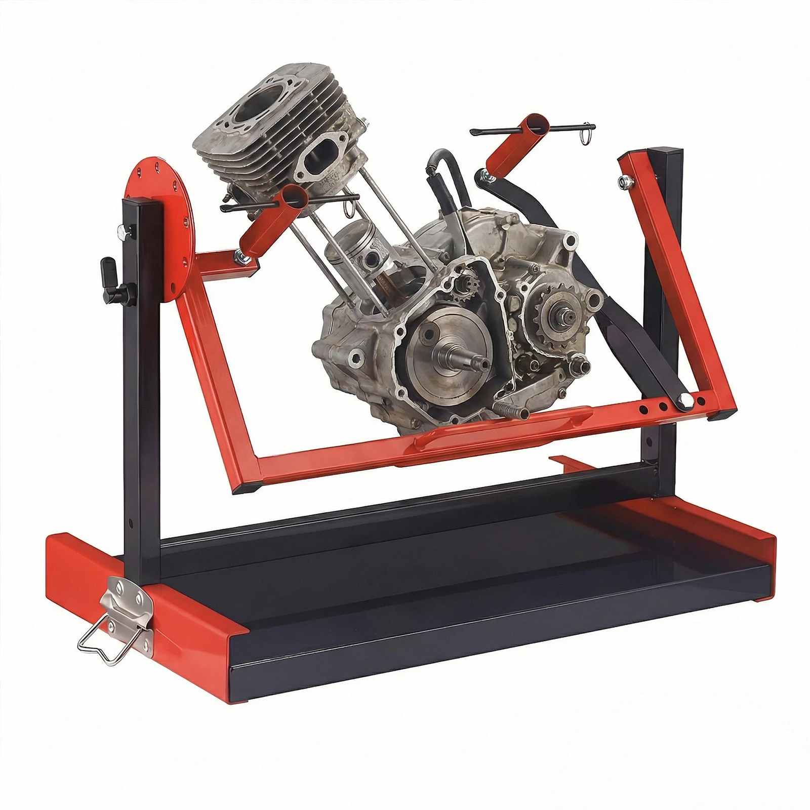 

Rotating Flip Rack Easy Assembly Rotating Dirt Bike Engine Stand Adjustable for 2 & 4 Stroke Single Cylinder Engines