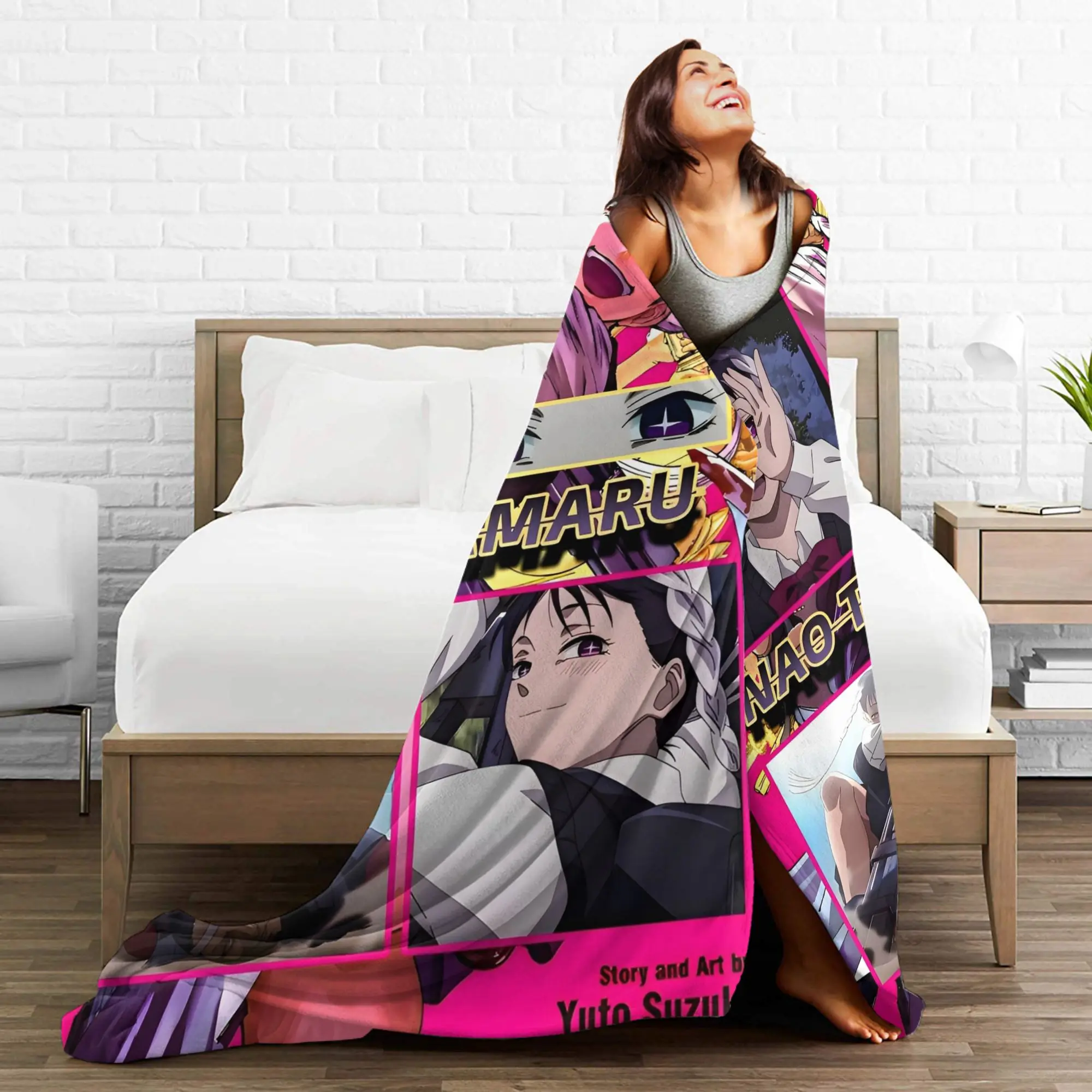 ساكاموتو أيام انمي ياباني بطانية دافئة مريحة رقيق رمي البطانيات للأريكة 50x60 بوصة أحجام متعددة لحاف #6