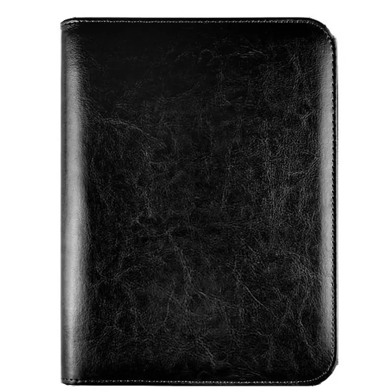 【price-drop-】a5-size-multi-function-binder-notebook-zippered-pu-leather-loose-leaf-organizer-with-card-slot-pocket