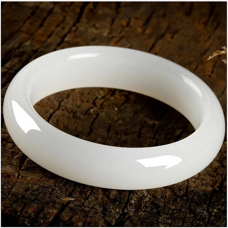 

Новый браслет из натурального белого нефрита, классические женские украшения с темпераментом