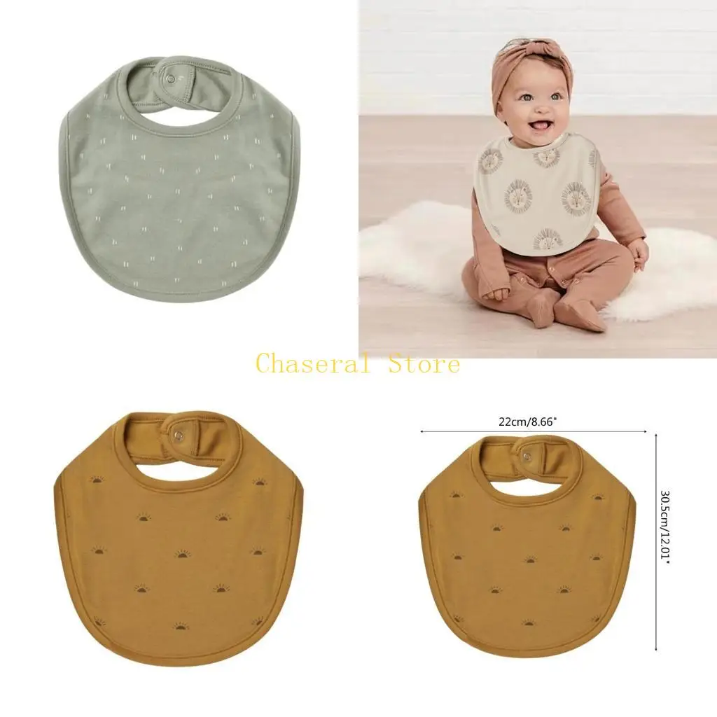 

E7CE Baby Bib Double Layer Cotton Saliva Towel Infant Girls Boys Adjustable Appease Accessory Supplies Bedroom