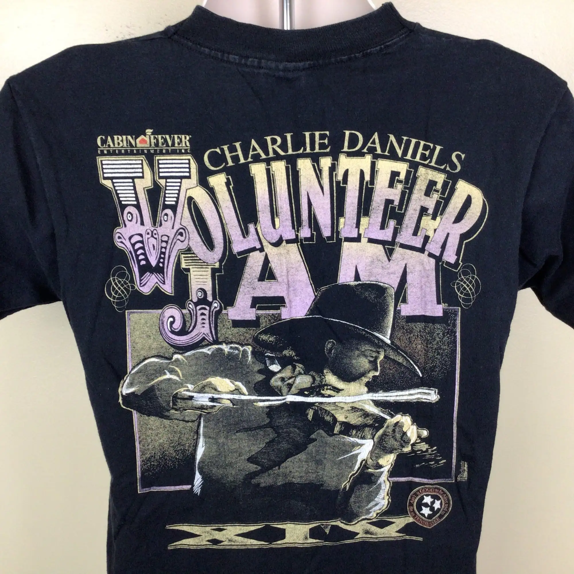 Vtg 1991 Charlie Daniels Band Volunteer Jam Concert TShirt Black M 90s Classic Rock Country Band