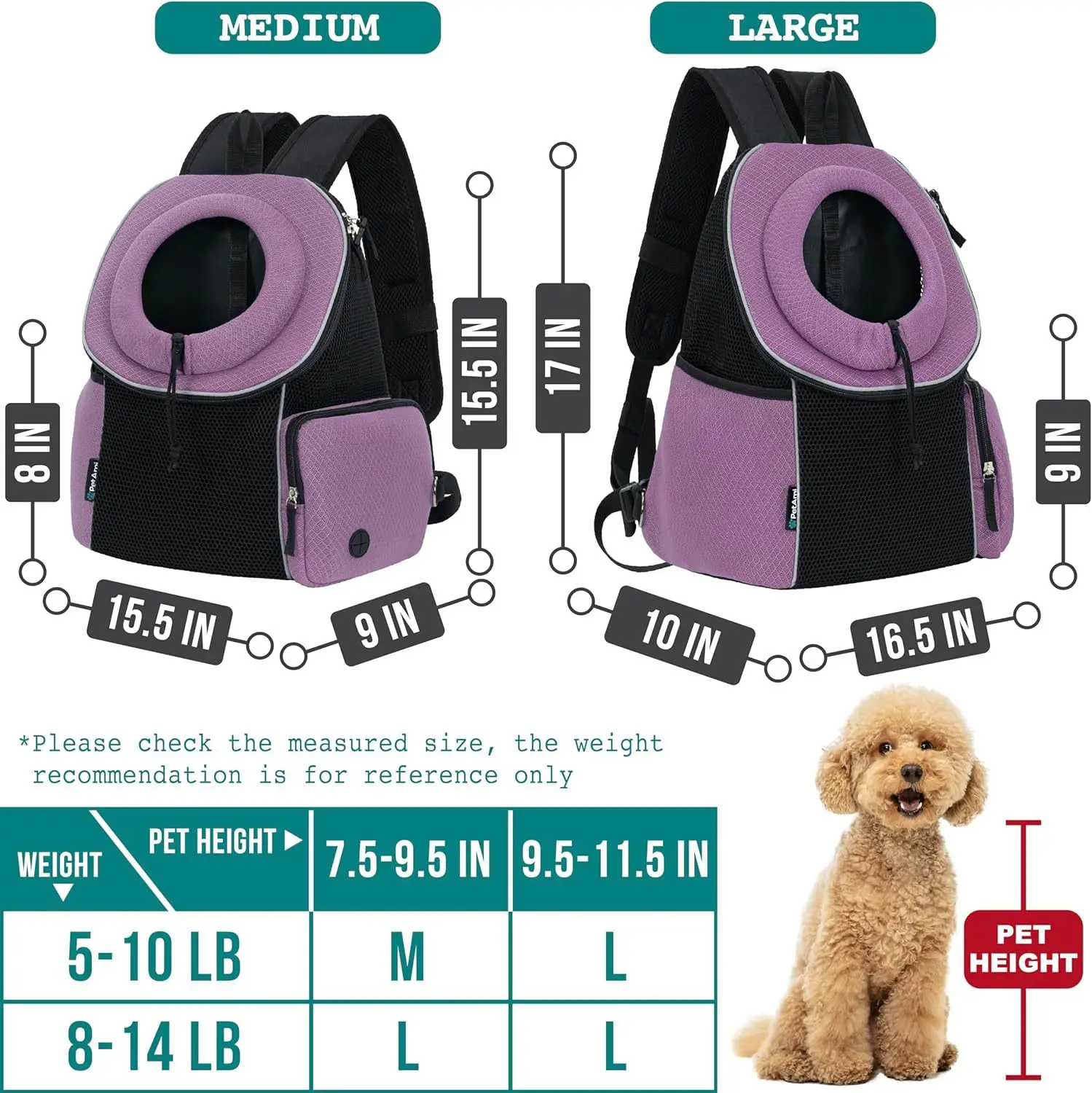 Extra Ventilated Adjustable Medium Dog Puppy Large Cat Carrying Bag Front Carrier Backpack for Hiking Camping Travel