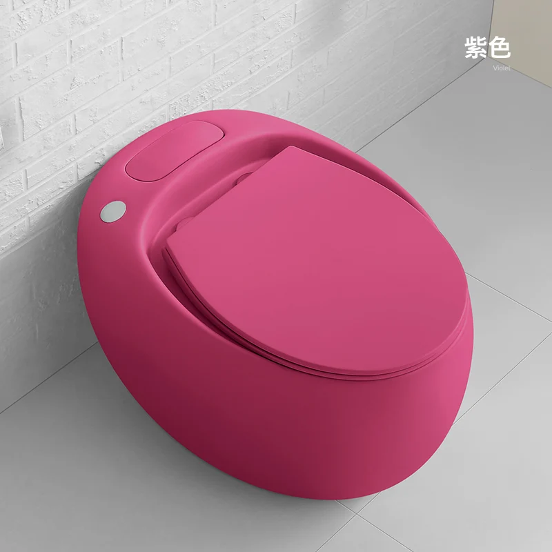 Without Tank Color Domestic Toilet Small Apartment Ceramic Water-Saving Electric Large Impact Egg round Toilet